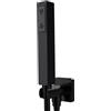 Bossini Cube set doccia con presa d'acqua e supporto, 1 tipo di getto, CB4003C00073004, Cube nero opaco [Rubinetteria Bagno > Set Doccia]