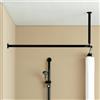 Hewi 801 asta per tenda da doccia, set completo, con collegamento a soffitto, 801.34.1062 90, 801 nero profondo [Accessori Bagno > Tende Doccia]