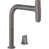 hansgrohe Metris Select M71 rubinetto da cucina, con sBox, estraibile, orientabile, 73818340, sBox Metris Select M71 nero cromato spazzolato [Rubinetteria da Cucina > Rubinetti da Cucina]