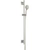 Herzbach LIVING SPA iX set doccia con asta saliscendi, 3 tipi di getto, 17.922800.2.09, LIVING SPA iX acciaio inox spazzolato [Rubinetteria Bagno > Set Doccia]