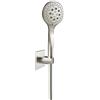 Herzbach LIVING SPA iX set doccia con supporto, 3 tipi di getto, 17.914200.2.09, LIVING SPA iX acciaio inox spazzolato [Rubinetteria Bagno > Set Doccia]