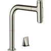 hansgrohe Metris Select M71 rubinetto da cucina, orientabile, estraibile, 73819800, Metris Select M71 acciaio inox spazzolato [Rubinetteria da Cucina > Rubinetti da Cucina]