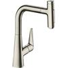 hansgrohe Talis Select M51 rubinetto da cucina, orientabile, estraibile, 72824800, Talis Select M51 acciaio inox spazzolato [Rubinetteria da Cucina > Rubinetti da Cucina]