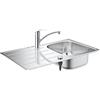 Grohe K300 lavello da cucina, con gruppo lavello monocomando Eurosmart, 31565SD1, 45-S 86/50 1.0 rev K300 acciaio inox satinato [Lavelli da Cucina > per Base Sottolavello a partire da 45 cm]