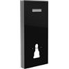 VitrA Vitrus modulo sanitario A: 114 cm, per WC a parete, 770-5761-01, Vitrus nero/alluminio spazzolato [Elementi ad Incasso > Elementi Incasso per WC]