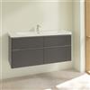 Villeroy & Boch Subway 3.0 mobile con lavabo, 4 scomparti estraibili, 4A70D501+C60200VR, Subway 3.0 [Mobili da Bagno > Mobili con Lavabo Integrato]