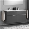 Geberit Renova Plan Slim lavabo doppio, evineo ineo4 mobile per lavabo, La: 130 cm; 4 scomparti estraibili con maniglia,, 122230600+BE0235AN, Renova Plan [Mobili da Bagno > Mobili con Doppio Lavabo]