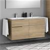 Geberit Renova Plan Slim lavabo doppio, evineo ineo4 mobile per lavabo, La: 130 cm; 4 scomparti estraibili con maniglia,, 122230600+BE0235OA, Renova Plan [Mobili da Bagno > Mobili con Doppio Lavabo]