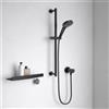 Keuco IXMO set doccia con asta, 3 tipi di getto, 59587370801, IXMO nero opaco [Rubinetteria Bagno > Set Doccia]