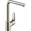hansgrohe Focus M41 rubinetto da cucina, orientabile, 31827800, Focus M41 acciaio inox spazzolato [Rubinetteria da Cucina > Rubinetti da Cucina]