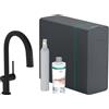 hansgrohe Aqittura M91 rubinetto da cucina, con SodaSystem e sBox lite, estraibile, orientabile, 76839670, sBox lite Aqittura M91 nero opaco [Rubinetteria da Cucina > Rubinetti da Cucina con Trattamento dell'Acqua]