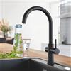Grohe Blue Home rubinetto da cucina con SodaSystem e sistema di filtraggio, orientabile, 31455KS1, Blue Home nero vellutato [Rubinetteria da Cucina > Rubinetti da Cucina con Trattamento dell'Acqua]