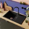 Schock Lima lavello da cucina, LIMD100SAGNE, D-100S A Lima nero [Lavelli da Cucina > per Base Sottolavello a partire da 50 cm]