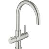 Grohe Red rubinetto da cucina per sistema di acqua calda e di filtraggio, orientabile, 30033DC0, Red supersteel [Rubinetteria da Cucina > Rubinetti da Cucina con Trattamento dell'Acqua]
