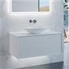 neoro n60 mobile La: 100 cm con 1 scomparto estraibile, lavabo bianco opaco,, BN0068WM+BN0756WM, n60 [Mobili da Bagno > Mobili con Lavabo Integrato]