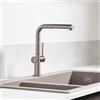 hansgrohe LivaFine rubinetto da cucina, estraibile, orientabile, 72863800, LivaFine acciaio inox spazzolato [Rubinetteria da Cucina > Rubinetti da Cucina]