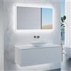 neoro n60 mobile La: 120 cm con 1 scomparto estraibile, lavabo bianco opaco, con specchio illuminato, BN0068WM+BN0757WM+BN0029MI, n60 [Mobili da Bagno > Set Mobili da Bagno]