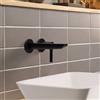 hansgrohe LivaFine rubinetto lavabo a parete, 72500670+PR2100BM, LivaFine nero opaco [Rubinetteria Bagno > Rubinetteria Lavabo]