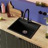 Schock Nemo lavello da cucina, NEMN100SAGNE, N-100S A Nemo nero [Lavelli da Cucina > per Base Sottolavello a partire da 50 cm]