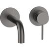 Herzbach MODUL7 rubinetto lavabo, installazione a parete, 70.701602.1.40, MODUL7 black steel [Rubinetteria Bagno > Rubinetteria Lavabo]