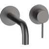Herzbach MODUL7 rubinetto lavabo, installazione a parete, 70.702102.1.40, MODUL7 black steel [Rubinetteria Bagno > Rubinetteria Lavabo]