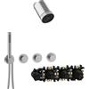 Herzbach MODUL7 PUSH sistema doccia da incasso con termostatico, 70.702723.1.09, MODUL7 PUSH; MODUL7 acciaio inox spazzolato [Rubinetteria Bagno > Sistemi Doccia da Incasso]