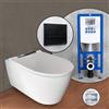 Geberit ONE set completo WC sospeso con elemento incasso neeos,, 500202JT1+16601BM#SET, ONE bianco opaco/cromo [WC > WC con Elementi Incasso]