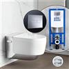 Geberit AquaClean Mera Comfort SET completo smart WC con elemento incasso neeos,, 146210211+16601CR#SET, Comfort AquaClean Mera bianco/cromo [WC > Smart WC con Elementi Incasso]