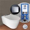 Geberit ONE set completo WC sospeso con elemento incasso neeos,, 500202JT1+16601CR#SET, ONE bianco opaco/cromo [WC > WC con Elementi Incasso]