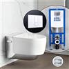 Geberit AquaClean Mera Comfort SET completo smart WC con elemento incasso neeos,, 146210211+16791WH#SET, Comfort AquaClean Mera bianco/cromo [WC > Smart WC con Elementi Incasso]