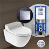 Geberit AquaClean Tuma Comfort SET completo smart WC con elemento incasso neeos,, 146290FW1+16601CR#SET, Comfort AquaClean Tuma bianco/acciaio inox spazzolato [WC > Smart WC con Elementi Incasso]