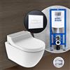 Geberit AquaClean Tuma Comfort SET completo smart WC con elemento incasso neeos,, 146290FW1+16601WH#SET, Comfort AquaClean Tuma bianco/acciaio inox spazzolato [WC > Smart WC con Elementi Incasso]