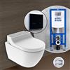 Geberit AquaClean Tuma Comfort SET completo smart WC con elemento incasso neeos,, 146290FW1+16746BM#SET, Comfort AquaClean Tuma bianco/acciaio inox spazzolato [WC > Smart WC con Elementi Incasso]