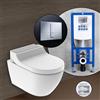 Geberit AquaClean Tuma Comfort SET completo smart WC con elemento incasso neeos,, 146290FW1+16791CR#SET, Comfort AquaClean Tuma bianco/acciaio inox spazzolato [WC > Smart WC con Elementi Incasso]
