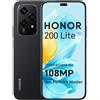 Honor 200 Lite Nero 256GB Memoria 8GB Ram Display 6.7" 5G Midnight Black 108Mpx