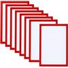 PATIKIL Cornice Magnetica per Foto A4, Confezione da 8 Cornici Magnetiche Autoadesive per Esposizione di Foto, Opere d'Arte, Su Frigorifero, Finestra e Parete, Colore Rosso
