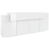 Credenza Moderna A 4 Ante 200x45x85,5 Bianco Lucido Laccato Corona
