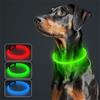 MASBRILL Collare Luminoso per Cani, Collare Cane Luminoso Ricaricabile Impermeabile con 3 Modalità Di Luce, Regolabile Collare LED per Cani di Taglia Piccola Media Grande e Gatti, 70CM, Verde