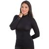 Leo Corsetteria Maglia Sottogiacca Donna Manica Lunga Dolcevita Cotone Modal Pizzo sulla Manica Nero S