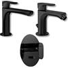 Newform - Linfa set miscelatore lavabo + bidet + doccia con incasso [nero opaco] - 69410+69425+69470E+10862