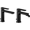 Newform - Haka set miscelatore lavabo + miscelatore bidet [nero opaco] - 72010+72025