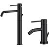 Newform - XT set miscelatore lavabo alto + miscelatore bidet con scarico [nero opaco] - 4204+4223