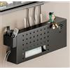 HFGHGDF Porta Modem da Parete, Scatola Porta Modem Wifi, Mensola di Immagazzinaggio Nascondi Cavi da Parete Mensola da Parete (Black)