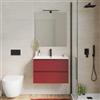 DEGHI Mobile bagno sospeso 70 cm con doppio cassetto rosso brik - Compact