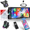 Hikity Autoradio 1 Din con Schermo da 6,9 Pollici Wireless CarPlay & Senza Fili Android Auto Stereo Auto 1 DIN con Tipo-C & USB Radio FM BT SWC Mirror Link Telecamera di Retromarcia