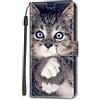 Adolasx Cover Compatibile per Xiaomi Mi 11 Lite 4G 5G / Xiaomi 11 Lite 5G NE Pelle Portafoglio Magnetica con Disegni Motivo Animale Flip Custodia Antiurto Resistente Libro Case Donna Uomo - Gatto 1