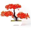 ARMYJY Piante artificiali in plastica, bonsai, albero finto per ufficio, casa, decorazione, arancione