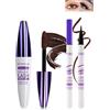 LYSdefeu Set di Mascara e Eyeliner Liquido 5D Marrone con Fibre di Seta, Eyeliner Liquido Impermeabile e Resistente alle Smagliature, Mascara Volumizzante a Lunga Durata per Ciglia per Feste - 2