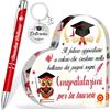 HOWAF Regalo Laurea Donna, Targa Cuore Decorativi Acrilico Placca Ornamenti Laurea, Dottoressa Penna a Sfera, Portachiavi Dottoressa, Regali per Laurea Dottoressa, Gadget Laurea, Bomboniere Laurea