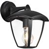Aigostar Applique da Esterno E27 Lampade da Esterni Impermeabile IP44 Appliques da Esterni con paralume trasparente per balconi, corridoi, Moderno B (lampadine non incluse)